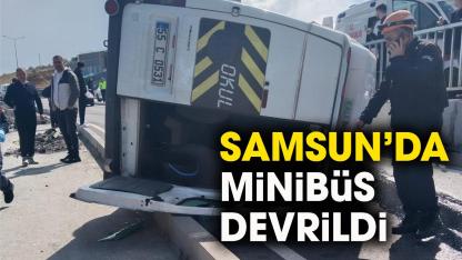 Samsun Atakum ilçesinde minibüs devrildi! 1 yaralı