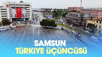 Samsun Türkiye'de 3. oldu
