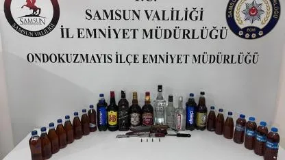 Samsun’da alkollü sürücüden mühimmat çıktı