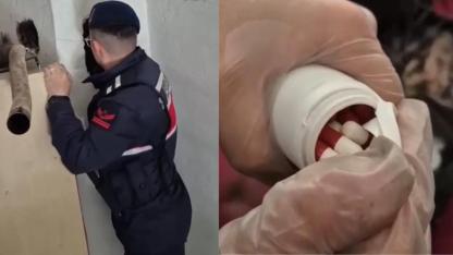Samsun'da bacanın içine gizlenmiş binlerce uyuşturucu ele geçirildi