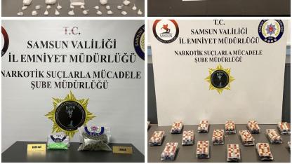 Samsun’da eş zamanlı narkotik operasyonu: Yüklü miktarda uyuşturucu ele geçirildi