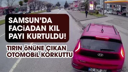 Samsun'da faciadan kıl payı dönüldü! Otomobil bir anda  tırın önüne çıktı