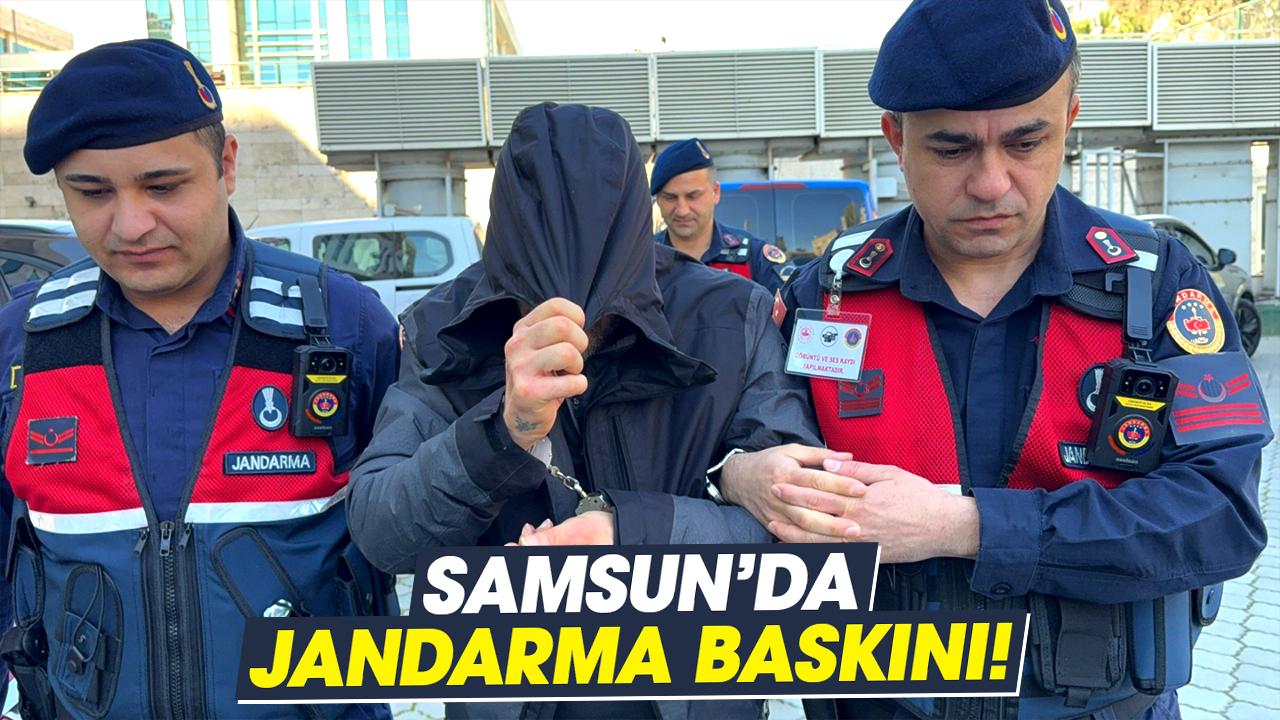 Samsun’da jandarma baskını! Kokain de ele geçirildi