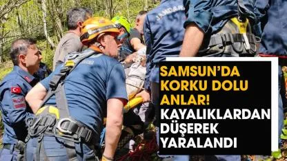 Samsun'da korku dolu anlar! Kayalıklardan düştü