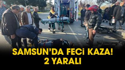 Samsun'da motosiklet elektrikli scooter ile çarpıştı! 2 yaralı