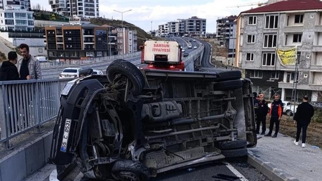 Samsun’da okul servisi devrildi