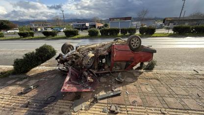 Samsun’da otomobil devrildi! Sürücü yaralandı