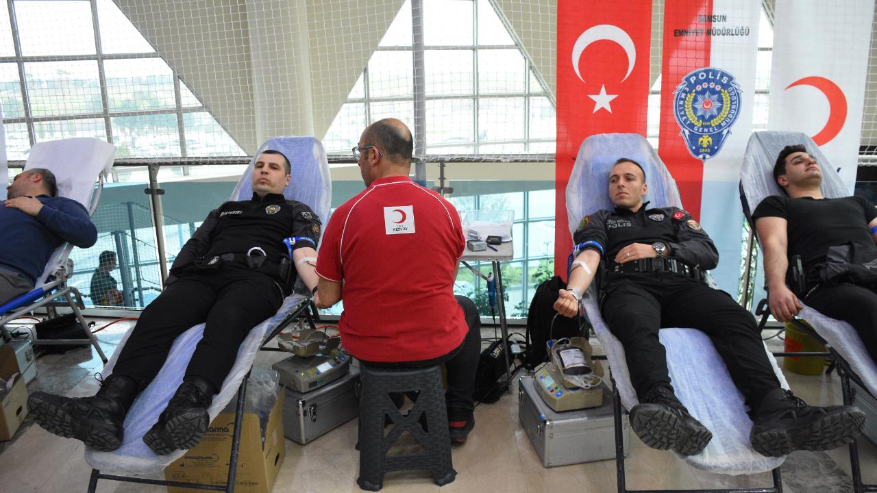 Samsun’da Polis Haftası’nda anlamlı destek: 181 personelden kan bağışı