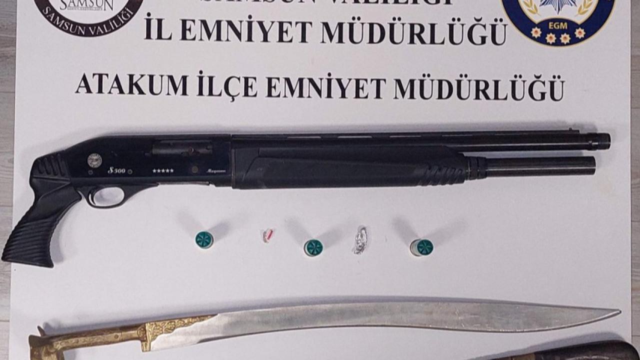 Samsun'da ruhsatsız silah ve kesici alet operasyonu