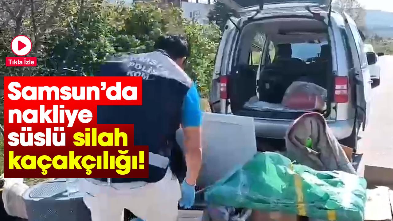 Samsun'da şaşırtan 'zula'! Halının içinden silah çıktı