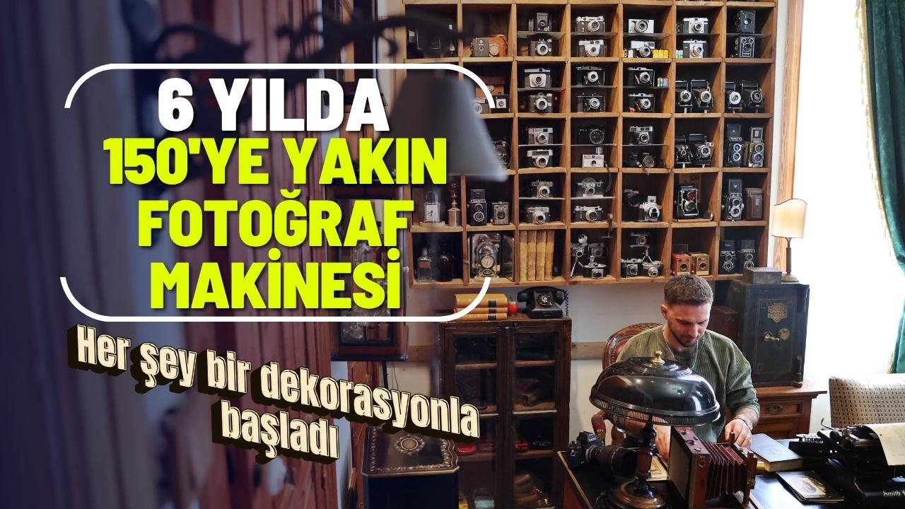 Samsun'da Süleyman Önder 6 yılda 150'ye yakın fotoğraf makinesi biriktirdi
