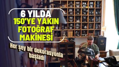 Samsun'da Süleyman Önder 6 yılda 150'ye yakın fotoğraf makinesi biriktirdi