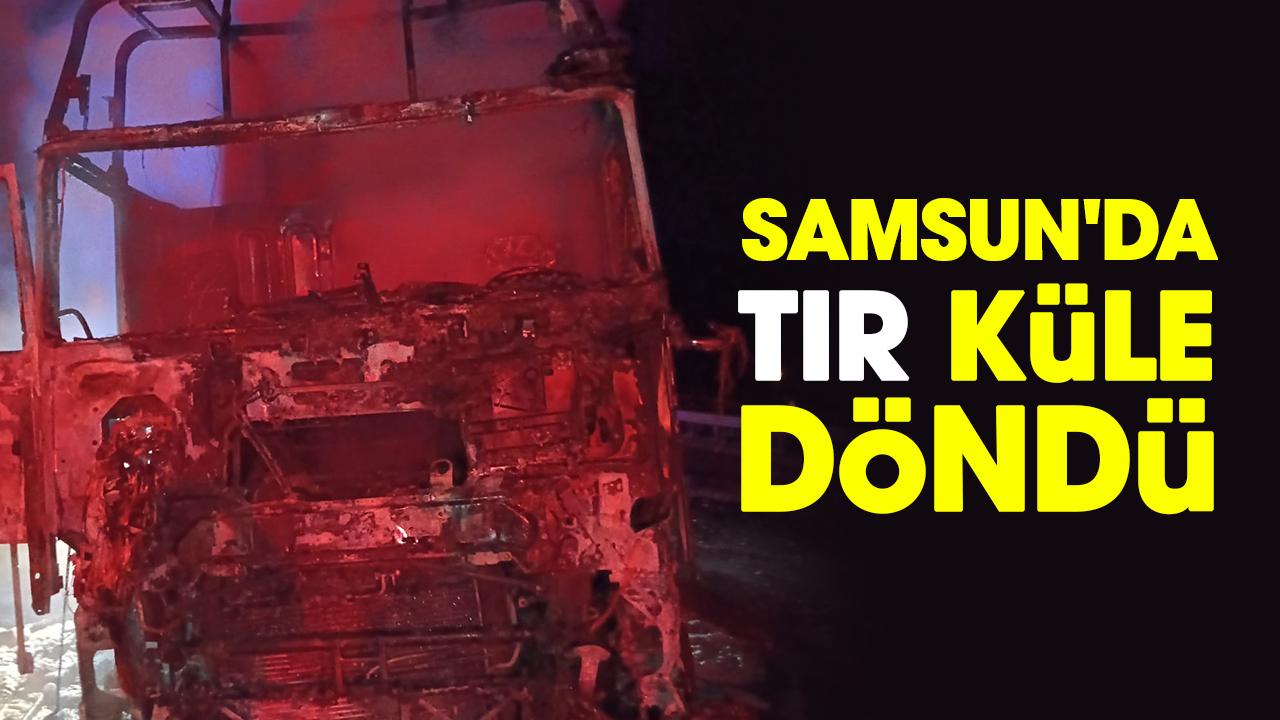 Samsun'da tır küle döndü