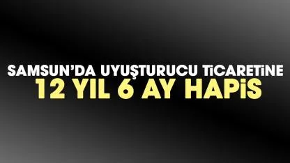 Samsun'da uyuşturucu ticareti yapan şahsa 12 yıl 6 ay hapis cezası