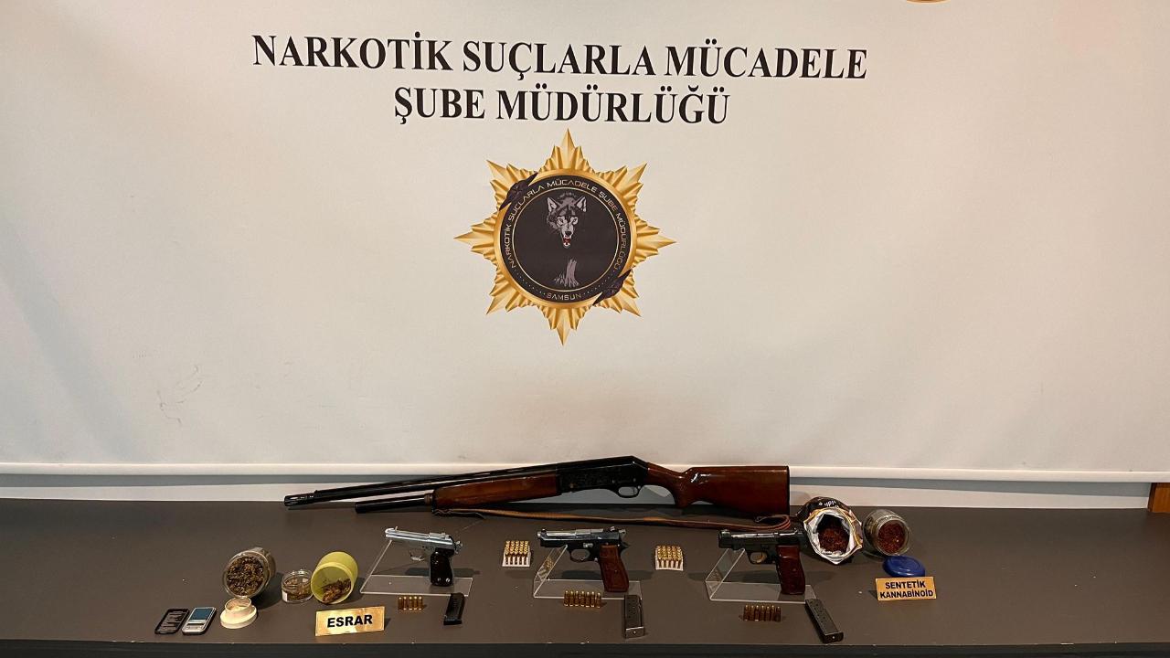 Samsun’da uyuşturucu ve silah operasyonu: Çok sayıda materyal ele geçirildi