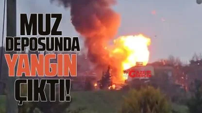Samsun'da muz deposunda yangın çıktı! Patlamalar korkuttu