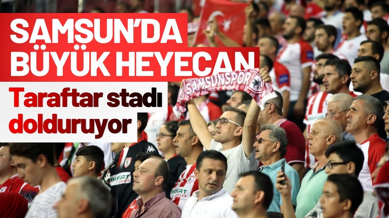 Samsunspor-Beşiktaş maçı için tribünler doluyor