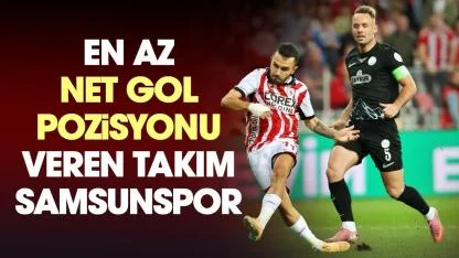Samsunspor Süper Lig'de rakiplerine en az net gol pozisyonu veren takım