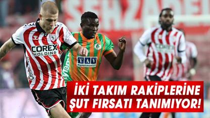 Samsunspor ve Alanyaspor rakiplerine en az şut fırsatı veren takımlar arasında