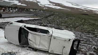 Ardahan'da askeri araç devrildi! 2 astsubay yaralandı