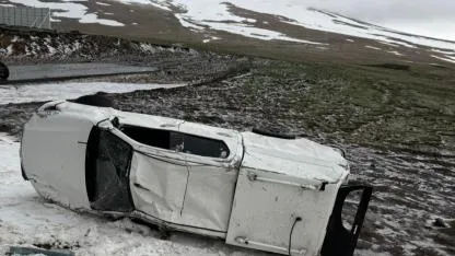 Ardahan'da askeri araç devrildi! 2 astsubay yaralandı