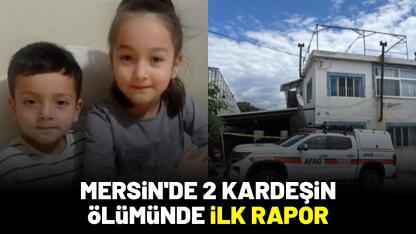 Mersin'de 2 kardeşin ölümünde ilk rapor
