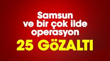 Samsun ve bir çok ilde operasyon: 25 gözaltı