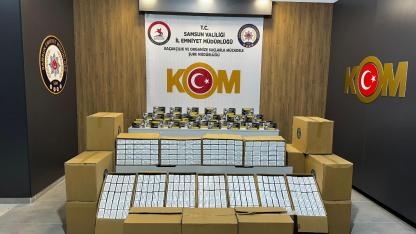 Samsun'da 250 bin kaçak makaron ele geçirildi