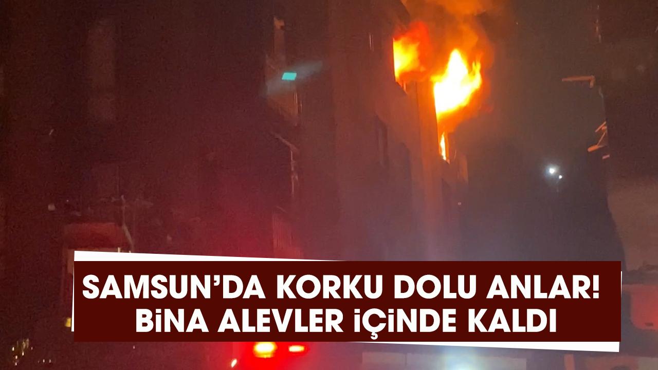Samsun'da apartman dairesinde korkutan yangın! Alev alev yandı