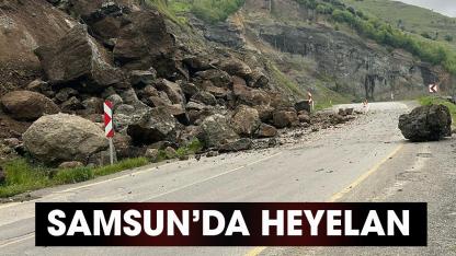 Samsun'da kara yolunda heyelan