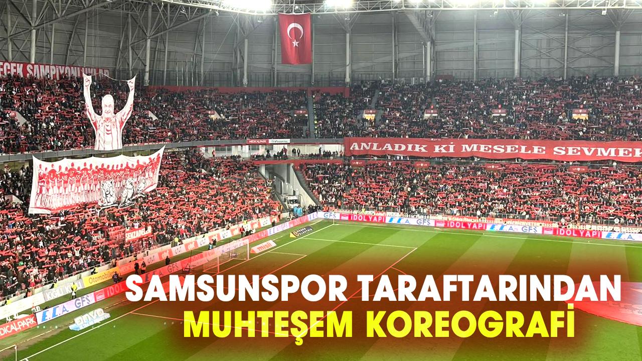 Samsunspor taraftarından muhteşem koreografi! 3 büyüklere gönderme