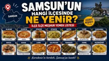 Samsun'unun hangi ilçesinde ne yenir? İlçe ilce meşhur yemek listesi