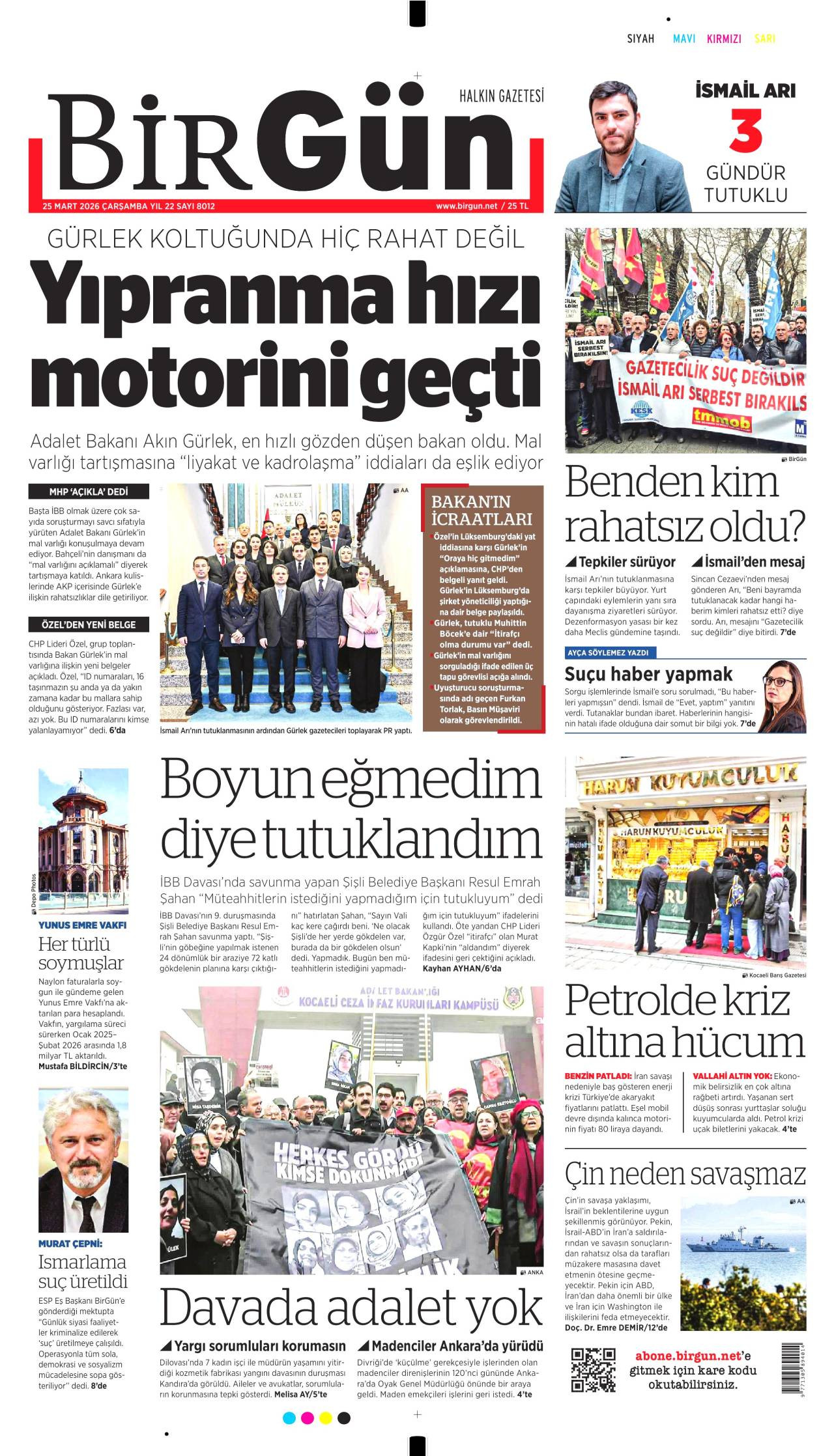 Birgün Gazetesi Gazete Manşeti