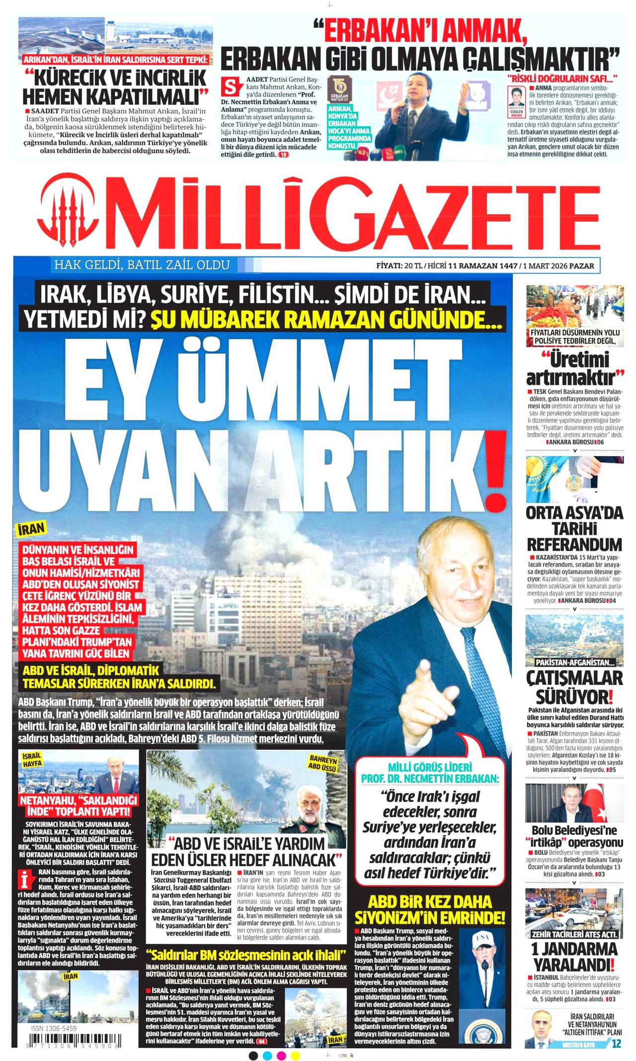 Milli Gazete Gazete Manşeti