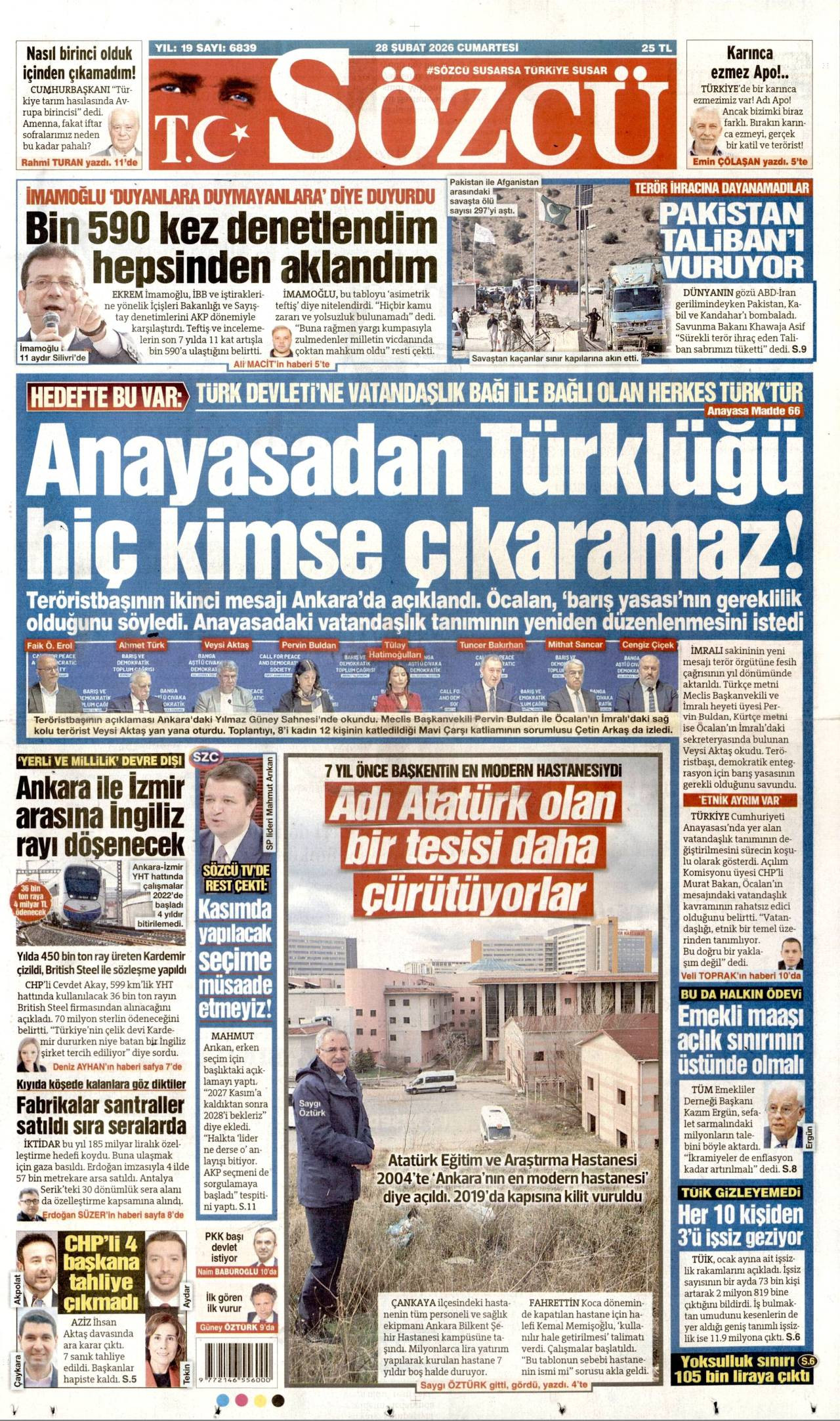 Sözcü Gazete Manşeti