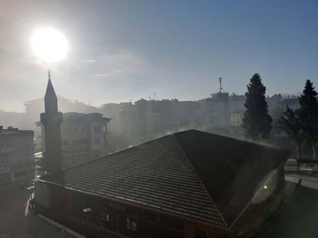 Terme sis altında kaldı: Görüş mesafesi düştü