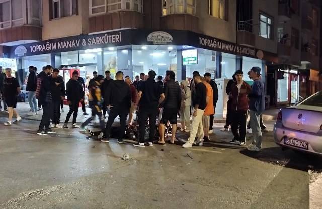 Samsun'da otomobil ile motosiklet çarpıştı