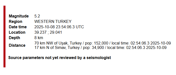 Son dakika deprem oldu! 9 Ekim 2025 son depremler listesi