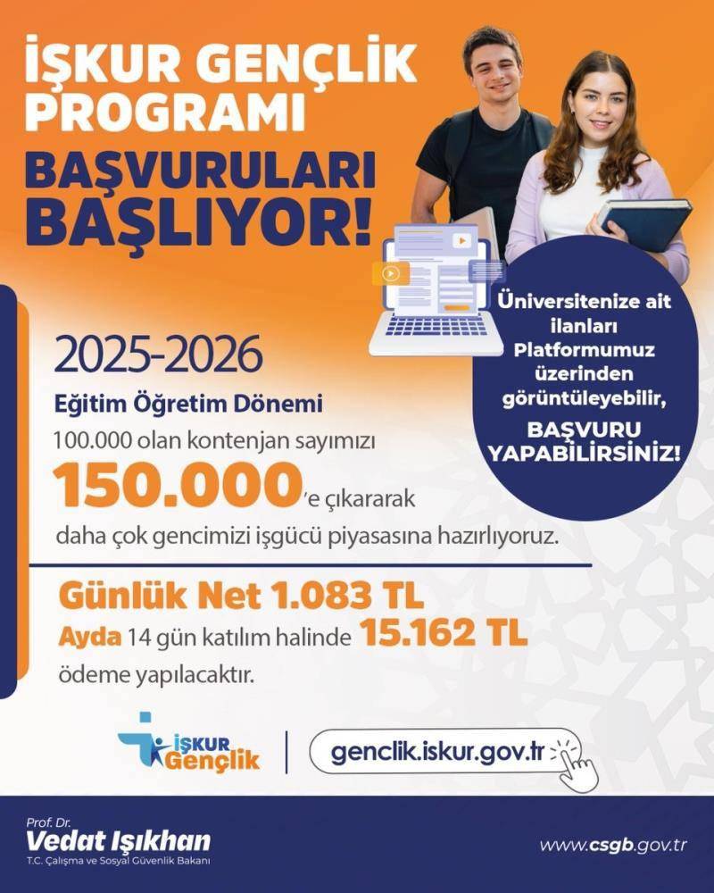 İŞKUR Gençlik Programı başvuruları başlıyor! Bakan Işıkhan duyurdu