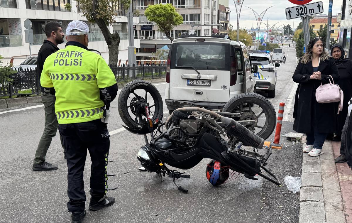 Samsun'da motosiklet sürücüsü hem yaralandı hem de ceza yedi!