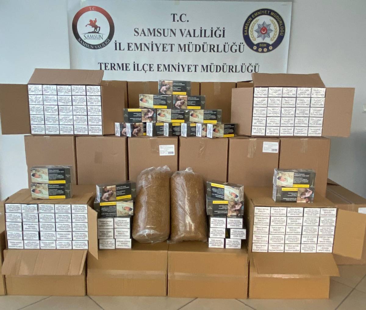 Samsun’da kaçak tütün operasyonu! 461 bin makaron ele geçirildi