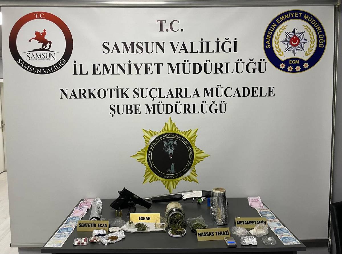Samsun’da uyuşturucu ve silah ele geçirildi: 3 gözaltı