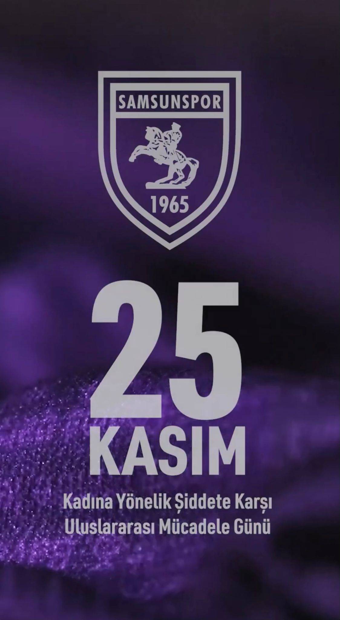 Samsunspor'dan mor forma temalı kadına şiddet paylaşımı