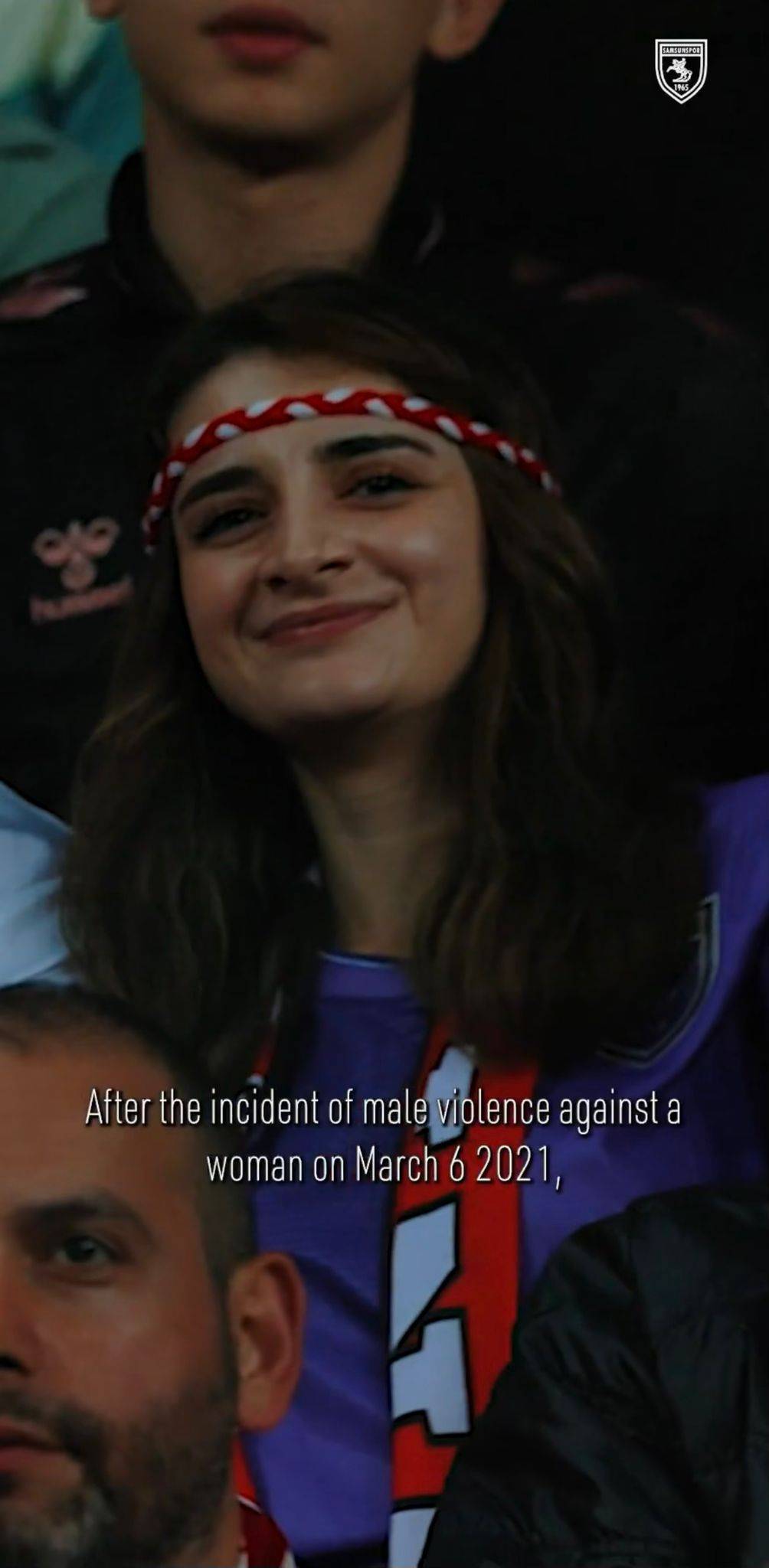 Samsunspor'dan mor forma temalı kadına şiddet paylaşımı