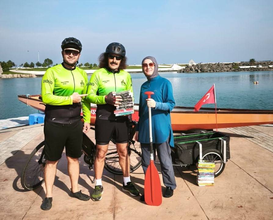 Samsun'da Pedalla Kitap Götürüyoruz kampanyası