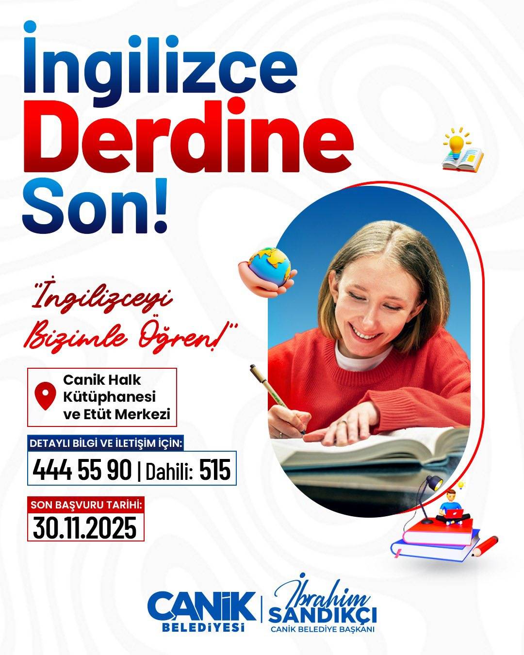 Canik Belediyesi'nden ücretsiz İngilizce eğitimi