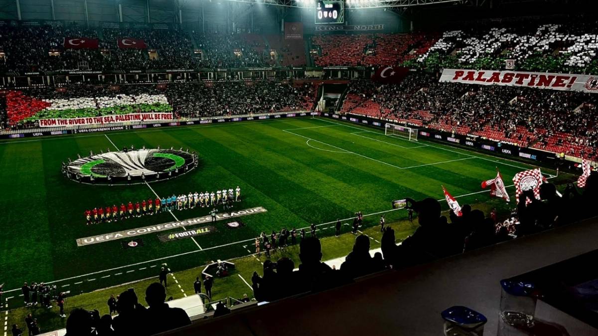 Samsunspor taraftarından Filistin'e destek koreografisi