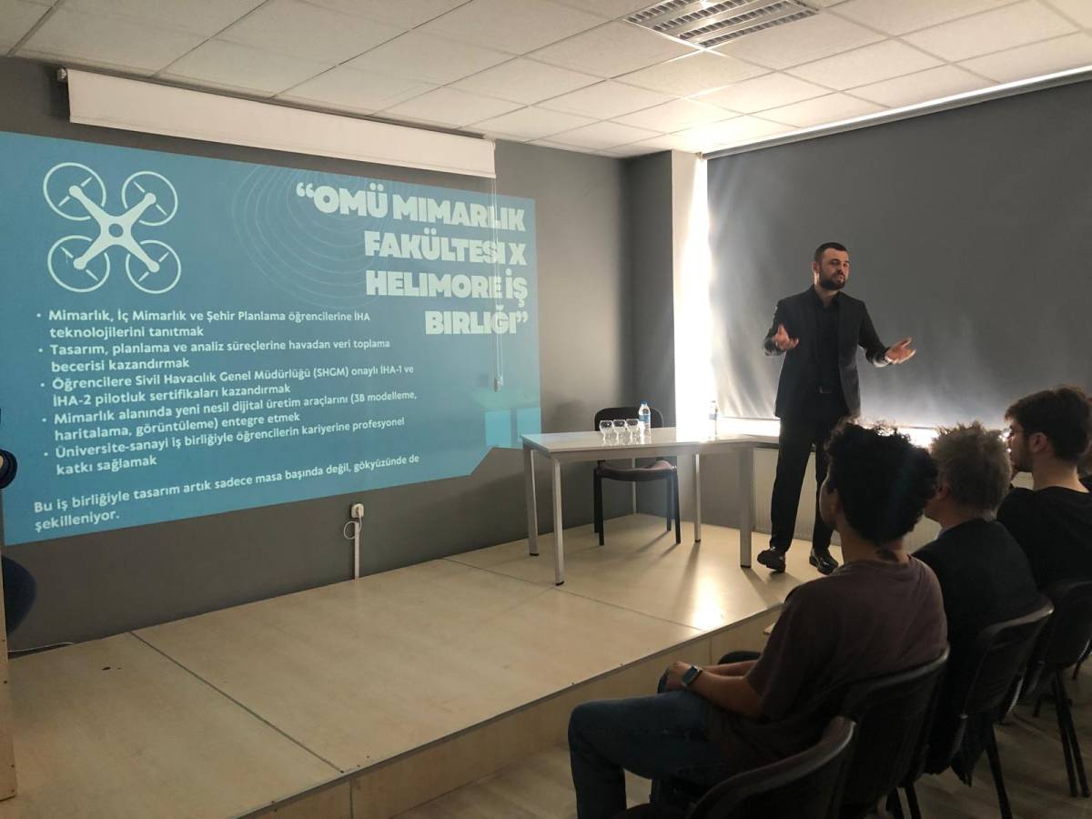 OMÜ'de öğrenciler tasarımı gökyüzünden öğrendi