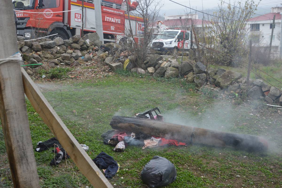 Samsun'da yangın çıkan evde hasar oluştu