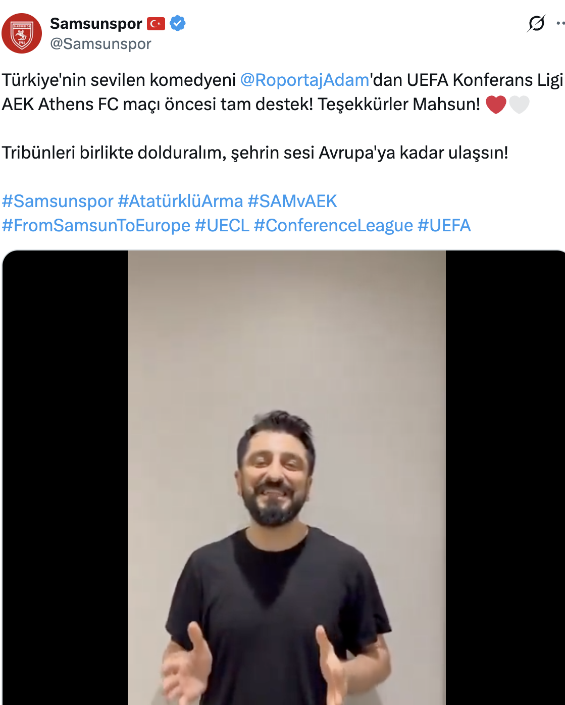 Röportaj Adam Mahsun Karaca, Samsunspor'a başarılar diledi